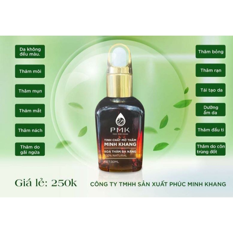 Tinh chất Xóa mờ thâm Minh Khang- Xoá thâm Sẹo,thâm mắt, thâm môi,thâm nách,thâm mụn,thâm gãi ngứa - Chính Hãng