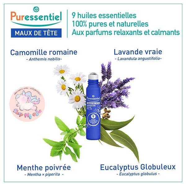 Cây lăn tinh dầu Puressentiel cho bé từ 10 tuổi và người lớn - 10ml - date 06/2024