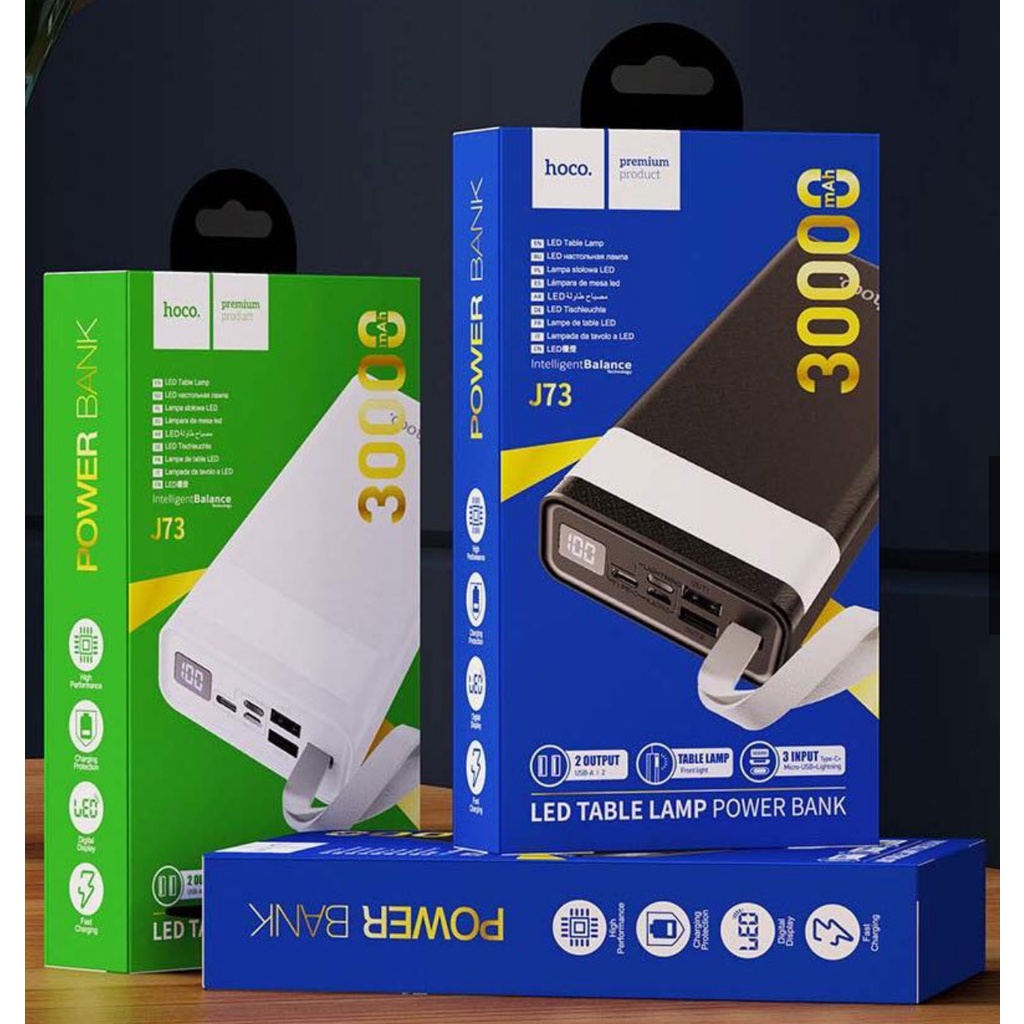 CHÍNH HÃNG Pin/Sạc Dự Phòng HOCO J73 30000Mah Sạc Nhanh 3.0pin Lithium Polyme Tích Hợp Đèn Leb Hiển Thị Phần Trăn Pin BH