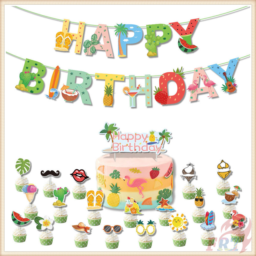 ♦ Trang Trí Tiệc - Banner &amp; Topper Bánh ♦ Que Cắm Trang Trí Bánh Sinh Nhật Hình Chữ &quot;Happy Birthday&quot;