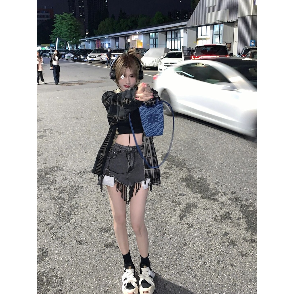 Áo sơ mi ZHELIHANGFEI tay dài dáng rộng chống nắng phong cách Mỹ cổ điển thời trang