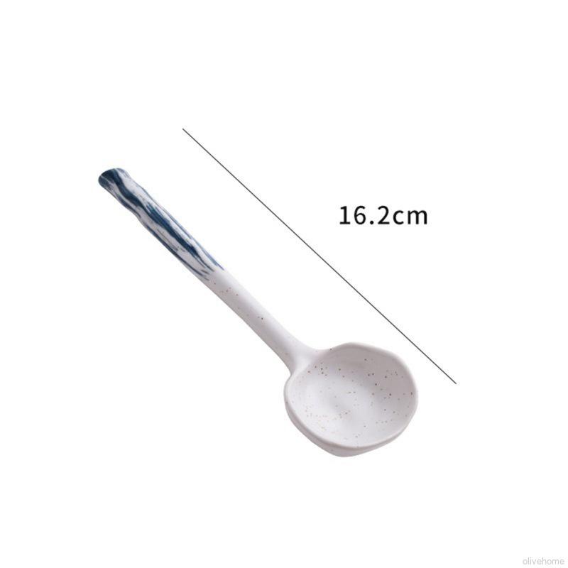 Muỗng sứ tay cầm dài thiết kế dễ thương phong cách Nhật Hàn