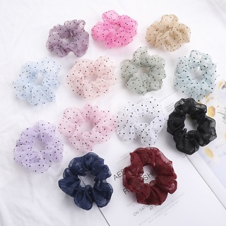 [HOT 1K]-Dây buộc tóc, cột tóc vải scrunchies chấm bi siêu đẹp