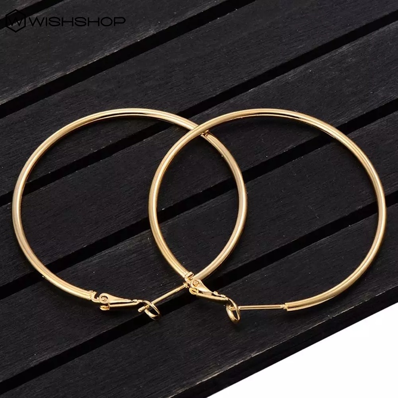 [Bán Chạy] Bông Tai Tròn Lớn Màu Trơn Cho Nữ [Phụ Kiện Trang Sức Dự Tiệc Cưới]