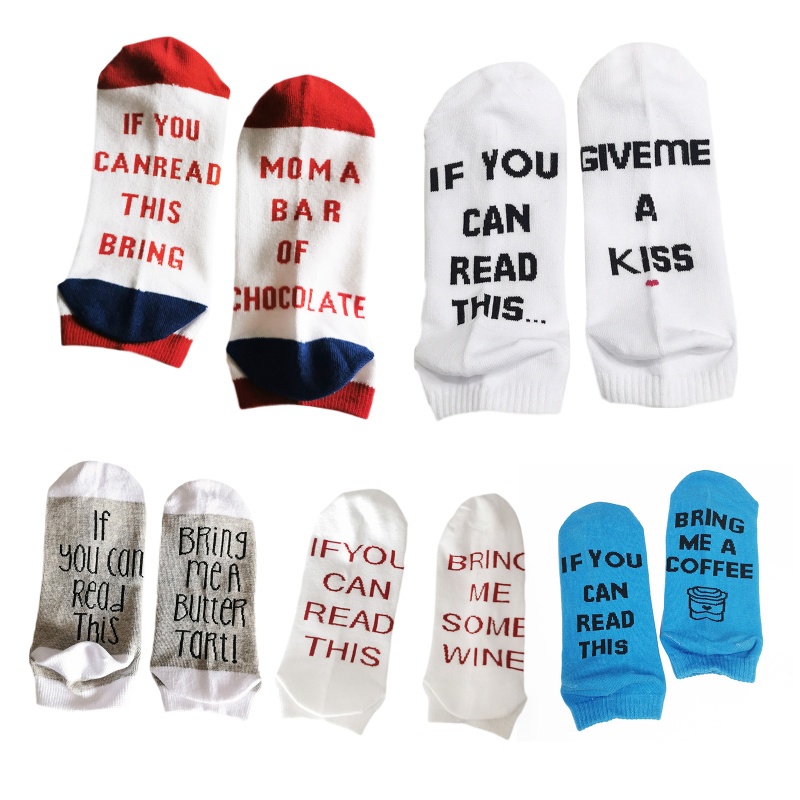 Xiangbao Vớ Cotton Unisex In Chữ If You Can Read This Bring Me Coffee Vui Nhộn Mới Lạ