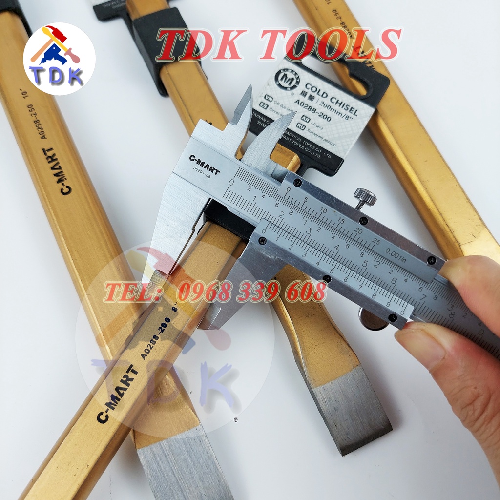 Đục sắt mũi dẹp C-Mart A0288 dài 200, 250mm