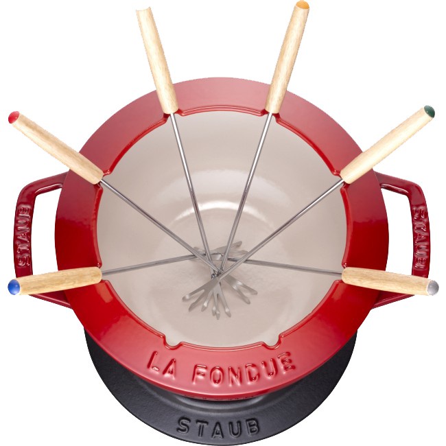 Bộ Fondue Staub Màu Đỏ Cherry - 18cm