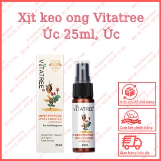 Xịt keo ong Úc Vitatree Super Propolis Spray complex with Honey 30ml