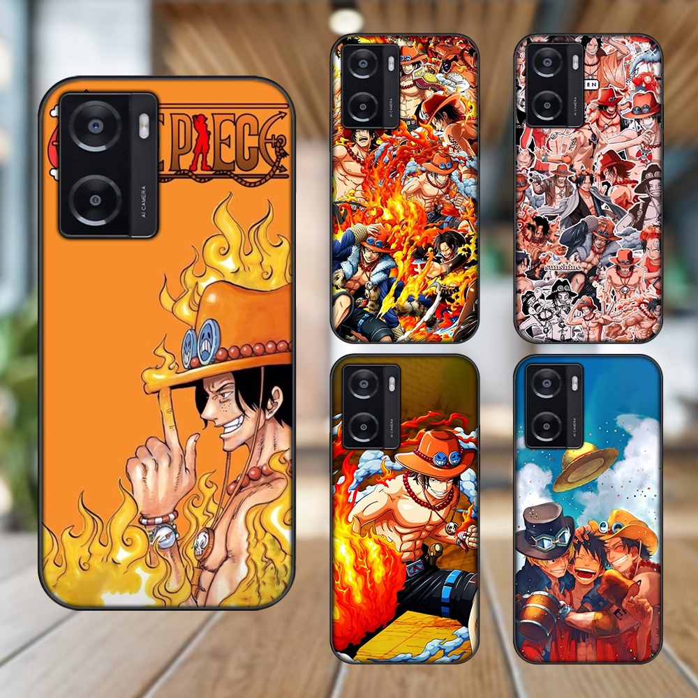 Ốp lưng Oppo A57 4G viền đen in hình Ace One Piece