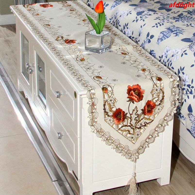 Khăn Trải Bàn Cà Phê Thêu Họa Tiết Hiện Đại Trang Trí Nhà Cửa