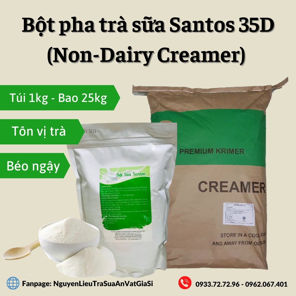 Bột pha trà sữa Santos 35D (túi 1kg) - Béo ngậy, Tôn vị trà