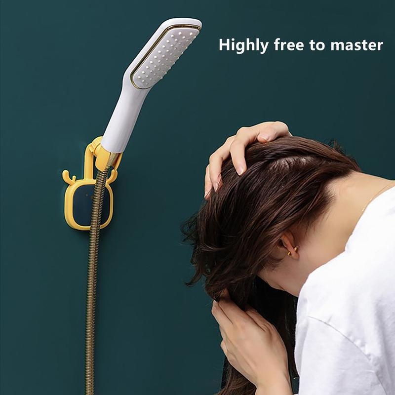 1 Giá Đỡ Đầu Vòi Hoa Sen Tự Dính 360 Độ Bằng Nhựa Không Cần Đục Lỗ Sáng Tạo°Giá Đỡ Vòi Hoa Sen 2 Móc Chống Ẩm Tùy Chỉnh Tiện Dụng Cho Nhà Tắm