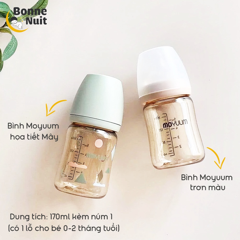 Bình sữa Moyuum hoạ tiết Mây cực xinh