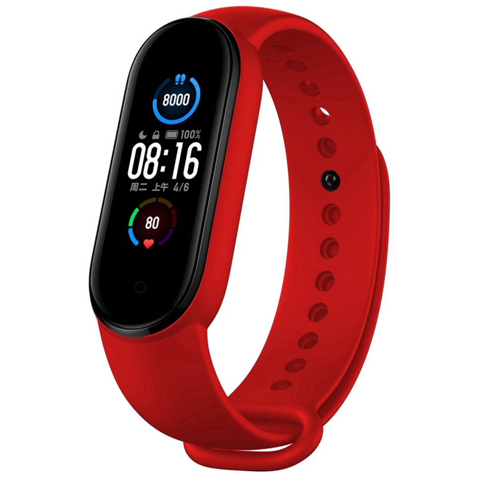 Dây Đeo Thay Thế Chất Liệu Silicon Màu Trơn Cho Xiaomi Mi Band 5