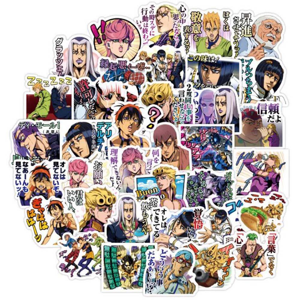 AUGUSTINE Set 40 Miếng Dán Anime Chống Nước Trang Trí Sổ Tay / Hành Lý / Máy Tính Xách Tay / Bộ Sưu Tập Nhân Vật JoJo Bizarre Adventure