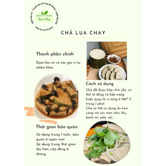 CHẢ LỤA CHAY NHÀ LÀM TỪ ĐẠM LÚA MÌ - 100% TỰ NHIÊN