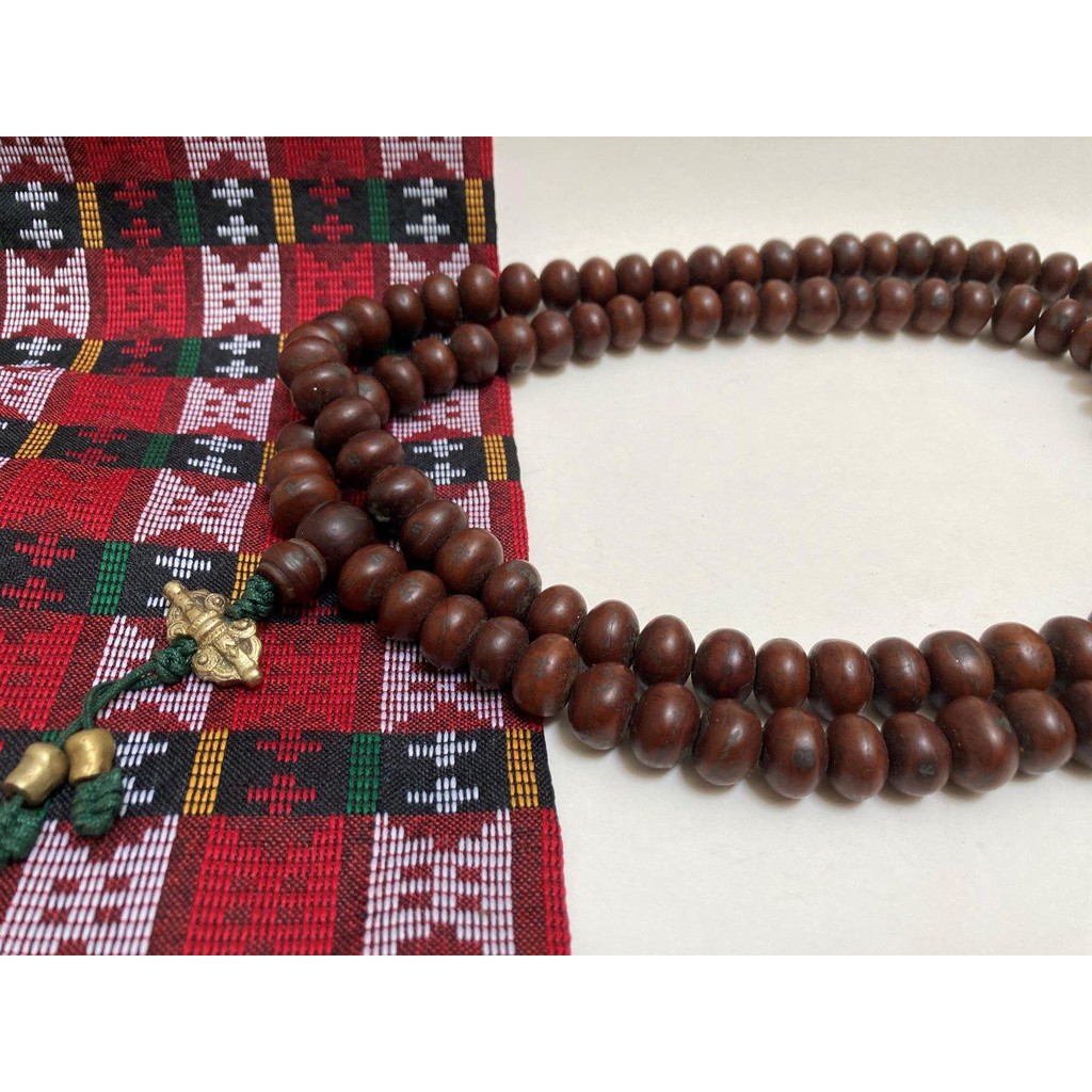 Chuỗi 108 hạt Phật nhãn tự nhiên Nepal   - Nepali Handmade Shiny Dark Bhodi Chitta Bead Mala