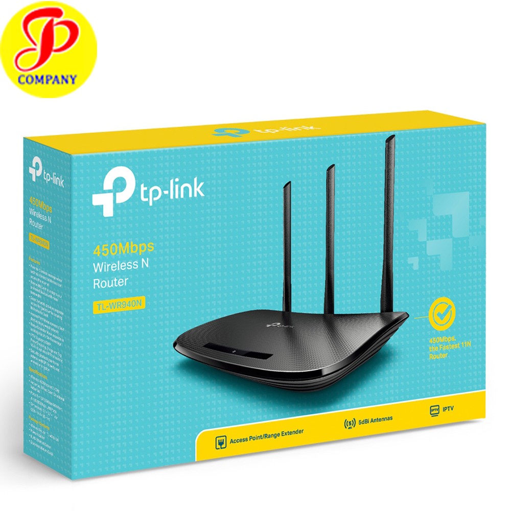 Bộ phát Wifi TP-Link TL-WR940N chuẩn N 450MB - Chính hãng