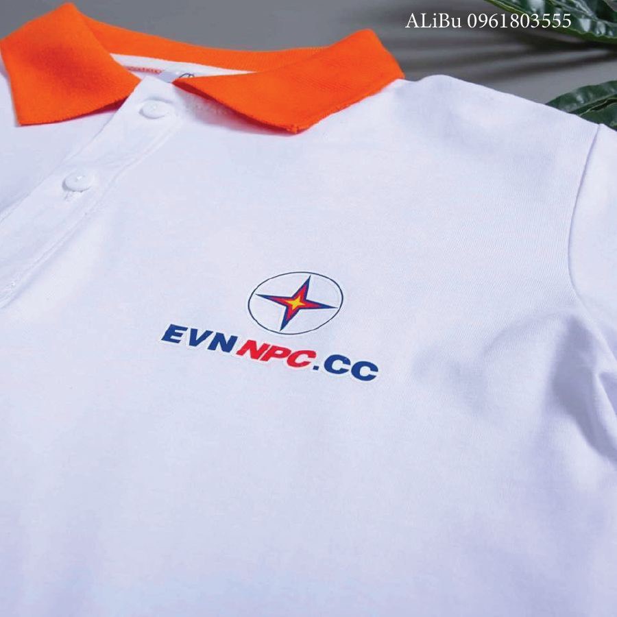 In áo thun cotton cá sấu polo Thái đồng phục nhân viên decal kỹ thuật số- thêu ALIBU