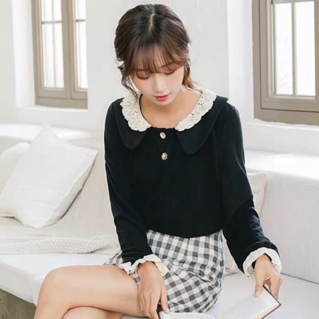 Áo len cổ bèo ulzzang