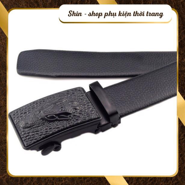 Thắt lưng nam da pu khóa tự động mặt cá sấu nam tính - Dây nịt nam giá tốt nhất tại Hà Nội.