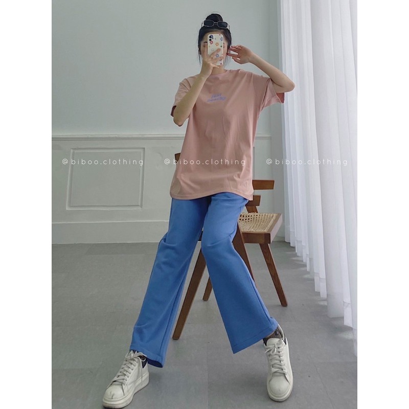 BIBOO - Quần thun dài form suông rộng lưng thun có dây rút