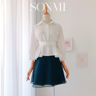 Áo Sơ Mi SONMI Nữ Tay Lỡ Kèm Đai BLANCA MOLLY