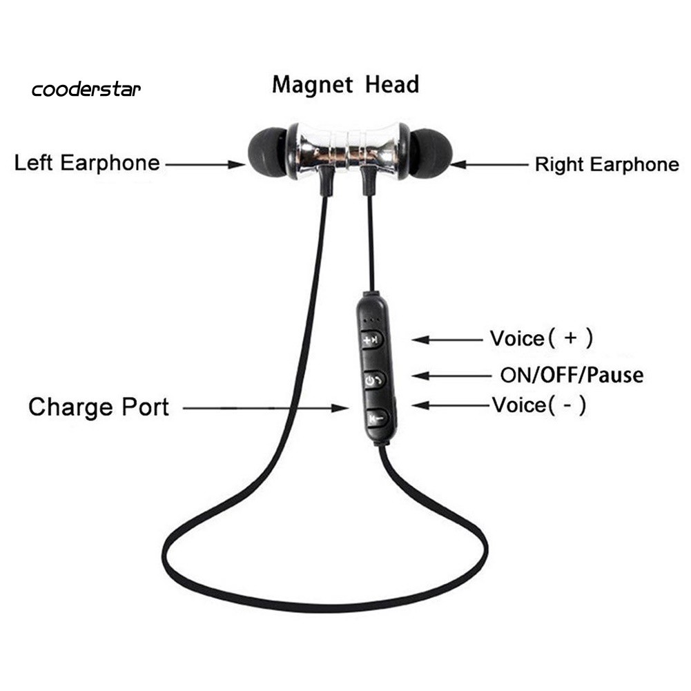 Tai nghe nhét tai Bluetooth không dây Rxsc Xt11 có nam châm hít