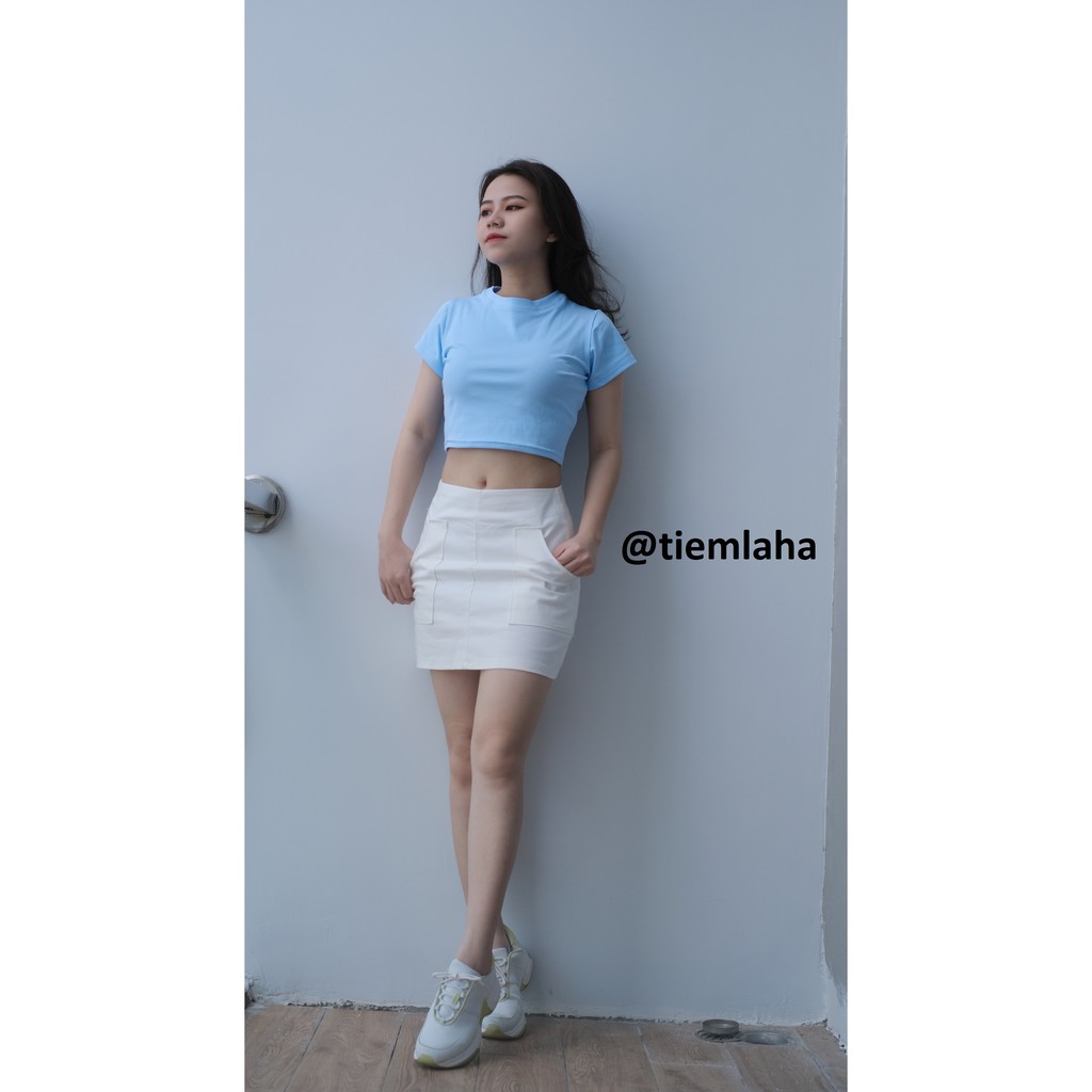 AÓ CROPTOP ÔM TAY NGẮN BASIC XINH XẮN 5 MÀU