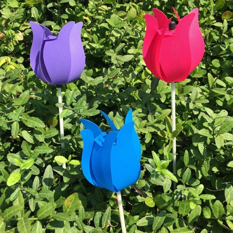 Chong Chóng Gió Hình Hoa Tulip Trang Trí Ban Công Cho Bé