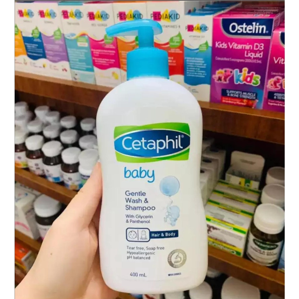 Sữa Tắm Gội Toàn Thân Cho Bé Cetaphil Baby Gentle Wash Shampoo 400ml dạng vòi của Đức