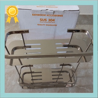 Kệ vuông để đồ nhà tắm 2 tầng inox 304