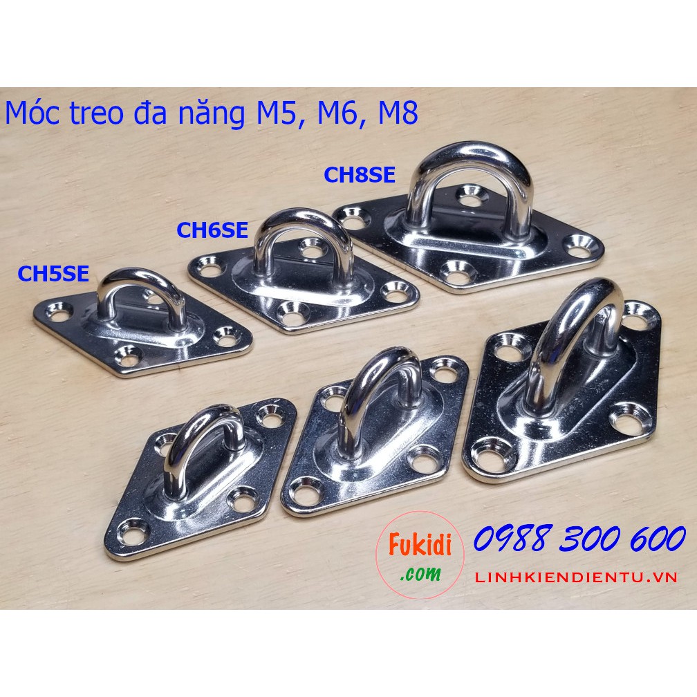 Móc treo xích đu, treo ghế đu, treo võng, treo quạt trần, inox 316 size M5, M6, M8 - CH5SE, CH6SE và CH8SE