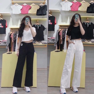 Quần suông lai tua đen/trắng