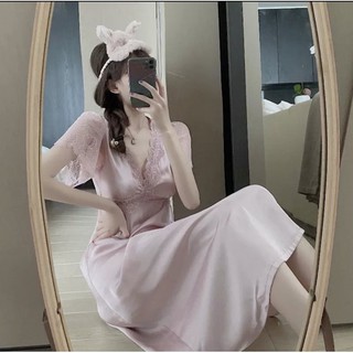 Váy ngủ lụa dáng dài