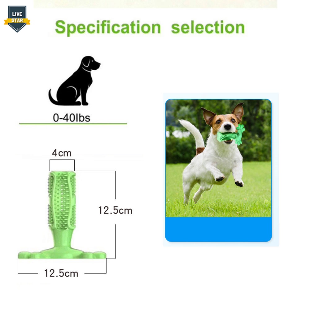 LS Pet Dog Toothbrush Chew Toy Doggy Brush Stick Soft Rubber Teeth Cleaning Toys