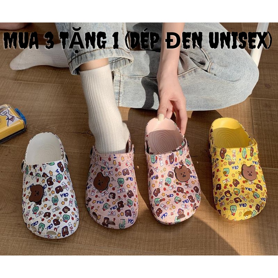 JY210 - Dép cross gấu nhiều màu sắc, dép xinh hàng sẵn giá hạt dẻ