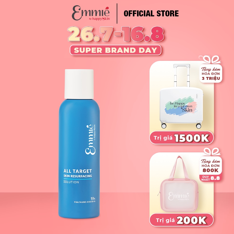 [Mã FMCGMALL -8% đơn 250K] Dung dịch tẩy tế bào chết và tái tạo bề mặt da 10% PHA/NANO AHA/BHA 160ml Emmié