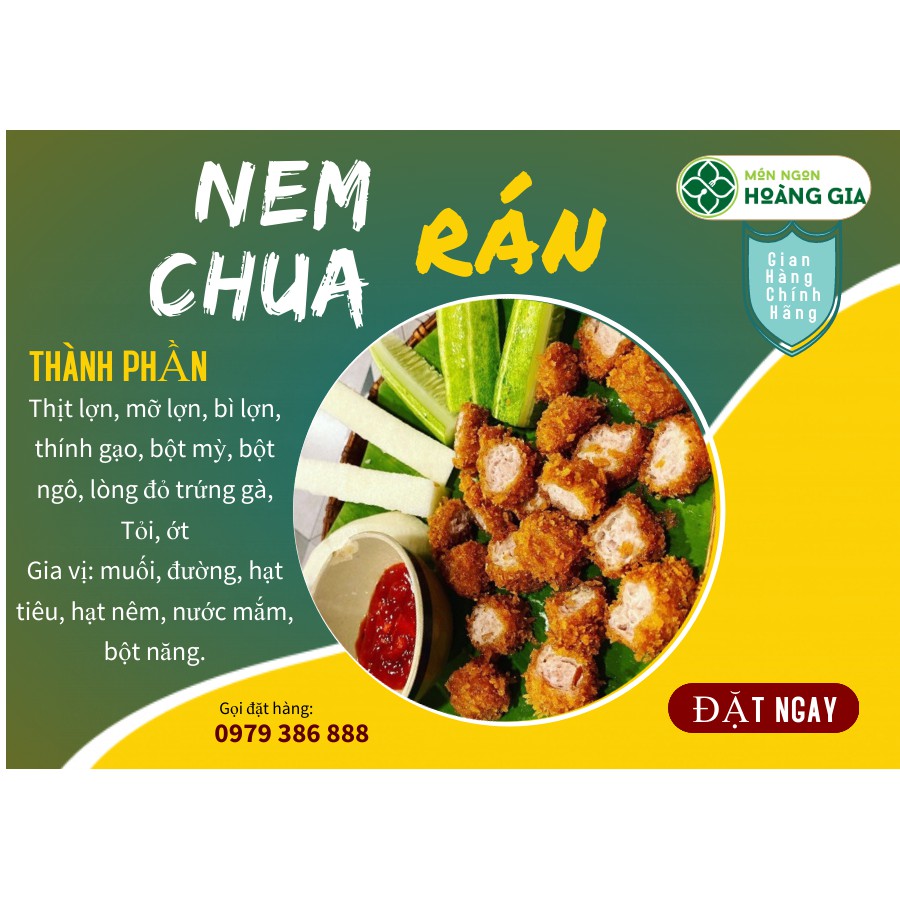 NEM CHUA RÁN TẨM XÙ HOÀNG GIA 500g - món ăn vặt ngon hảo hạng