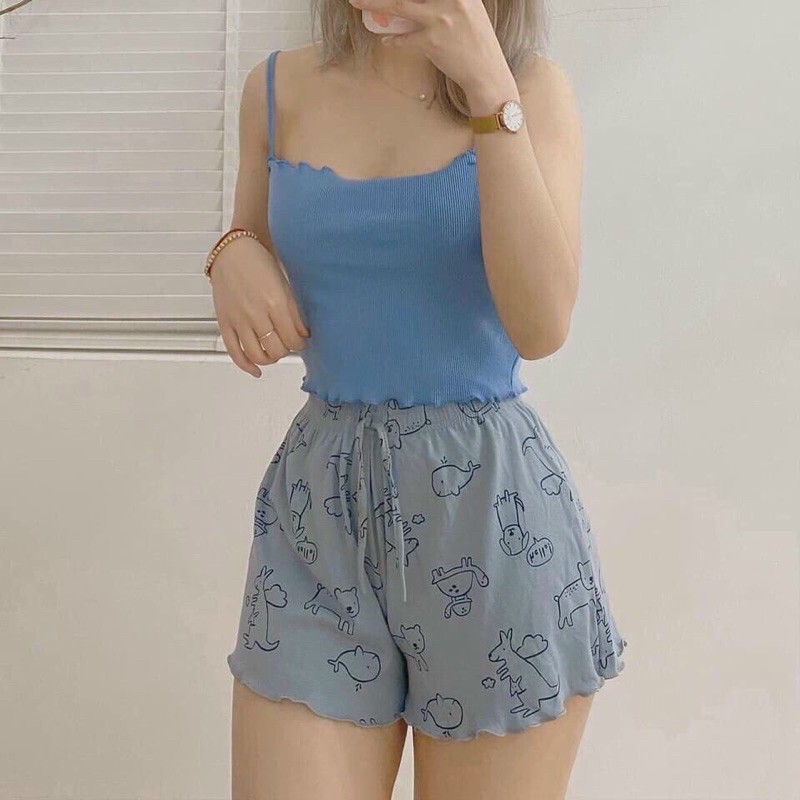 Quần đùi thun hoạ tiết xinh | BigBuy360 - bigbuy360.vn