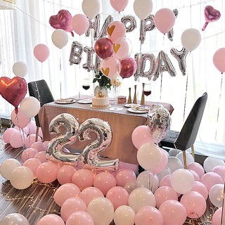 Set Bóng Trang Trí Sinh Nhật Happy Birthday Tông nhiều mầu
