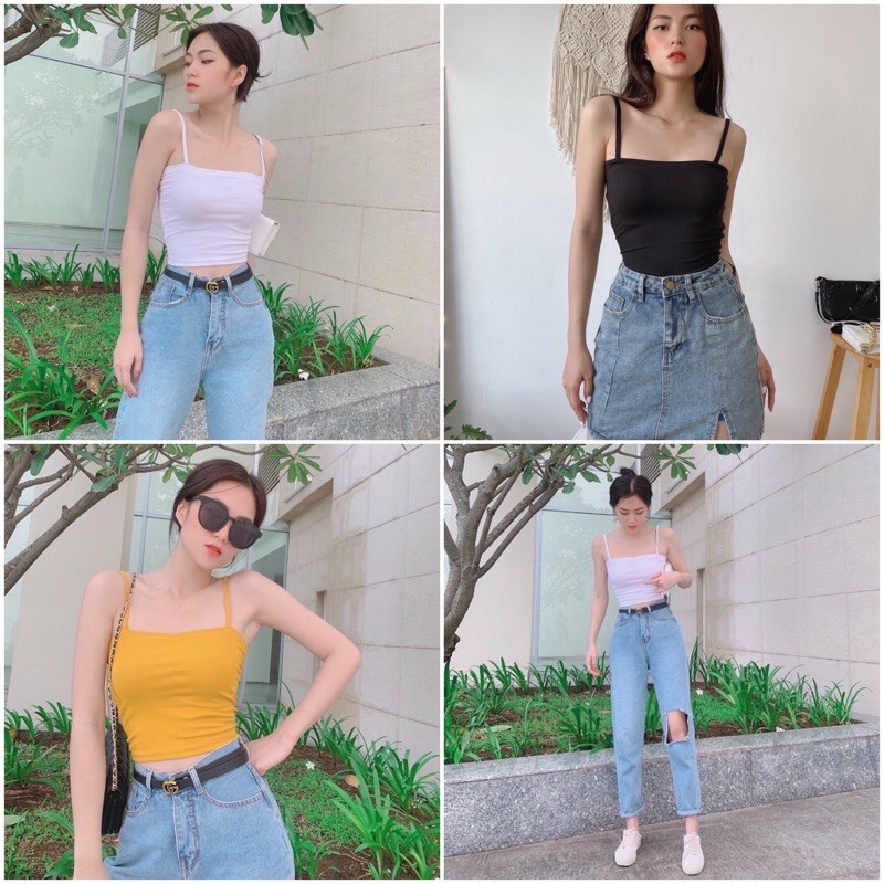 Áo Dây TV Croptop Thun Gân (ẢNH THẬT)