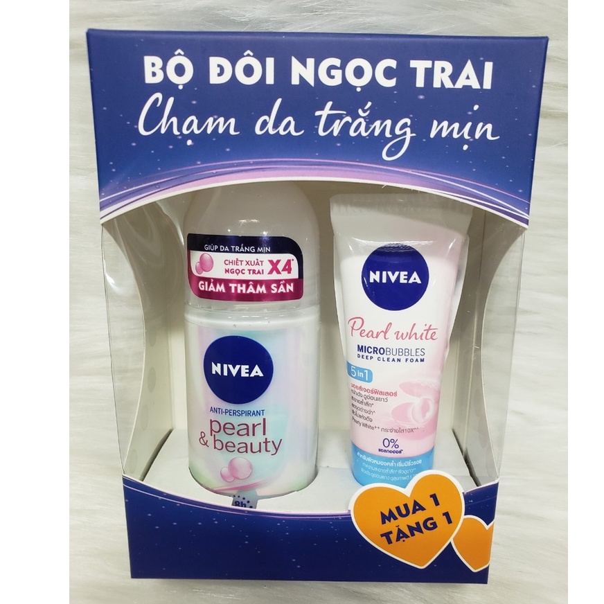 Lăn Khử Mùi Ngọc Trai Sáng Mịn Nivea Pearl &amp; Beauty 50ml kèm quà tặng