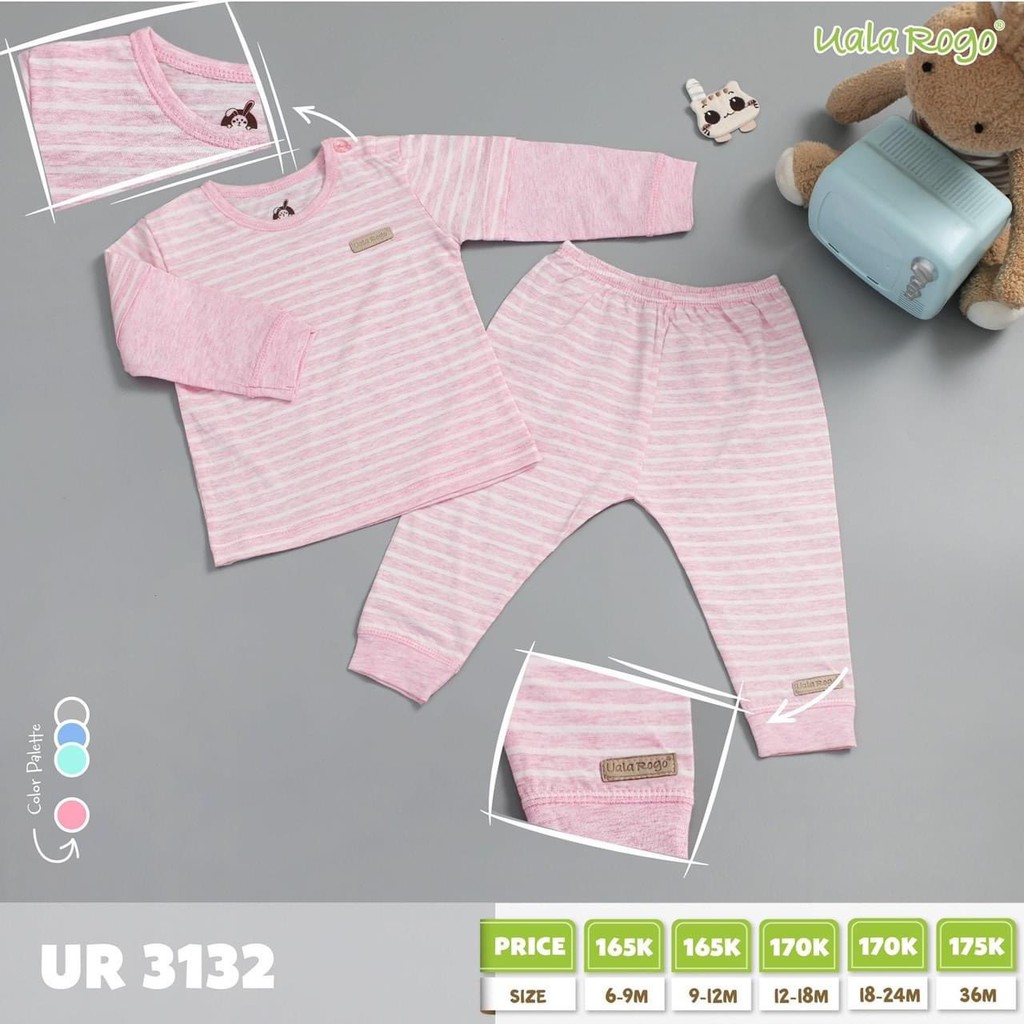 [SALE XẢ] Bộ dài tay cotton kẻ ngang Uala Rogo