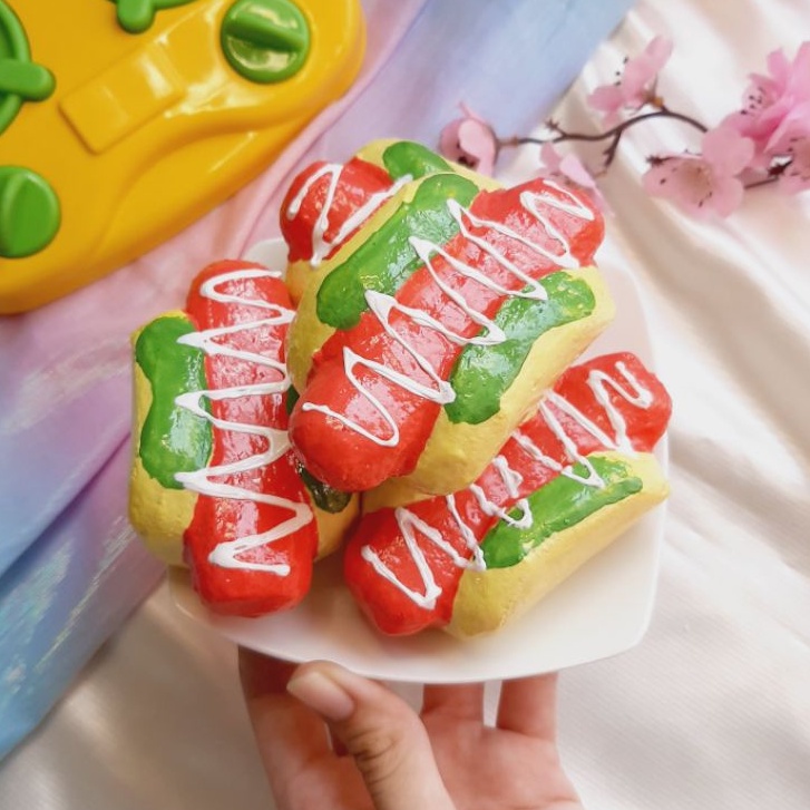 Squishy handmade Bánh Hotdog squishy tự làm giá rẻ mà bền chất đẹp [Shop Thảo Tâm]