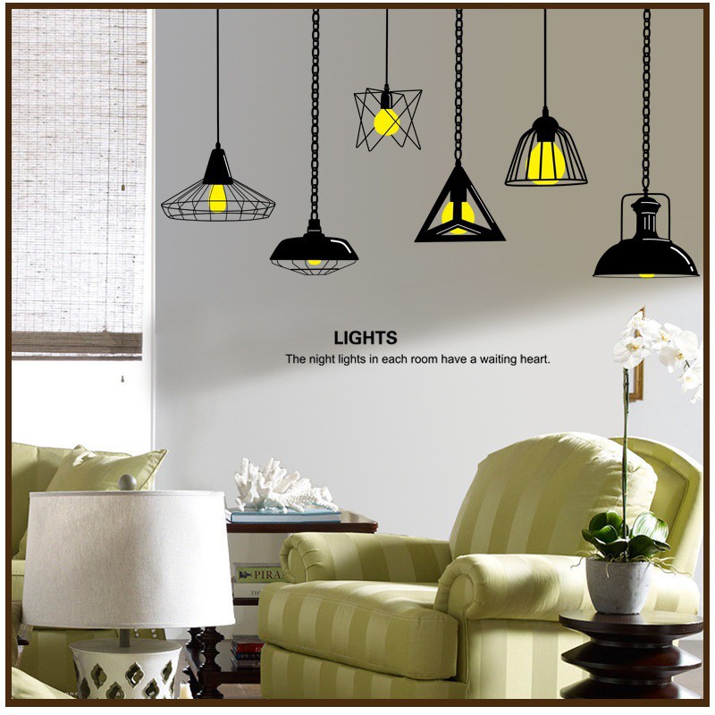 Decal dán tường 3D [THANH LÝ] Đèn treo số 7 AmyShop