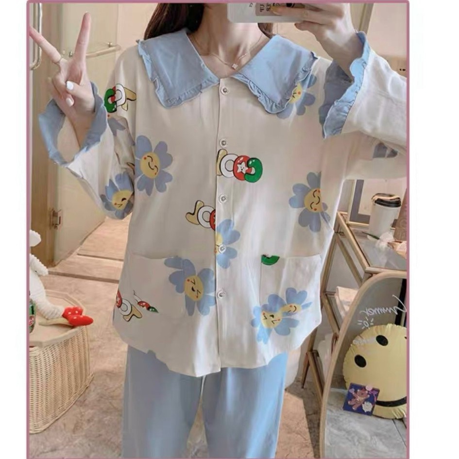 Bộ bầu - bộ sau sinh - chất liệu cotton - kiểu mới thời trang ( lá sen bông COOL dài )