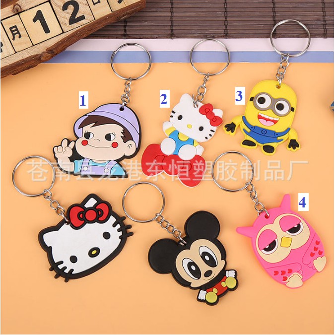 Combo 100 móc khoá thú dẻo size 4cm trộn hơn 20 mẫu