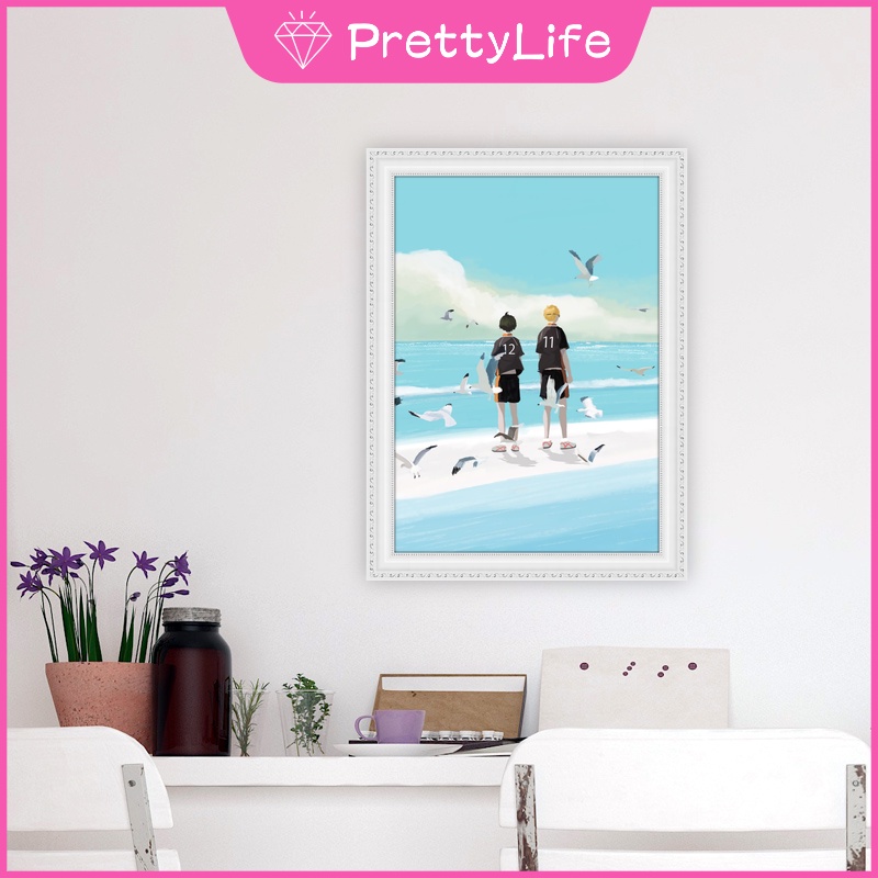 Bộ tranh đính đá 5D tự làm 30x40cm/40x50cm họa tiết hoạt hình Nhật Bản dùng để trang trí phòng ngủ