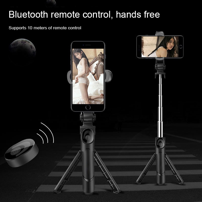 Gậy chụp ảnh selfie kết nối Bluetooth XT09 gắn điện thoại tích hợp giá đỡ ba chân có thể kéo dài / gấp gọn / xoay 360°